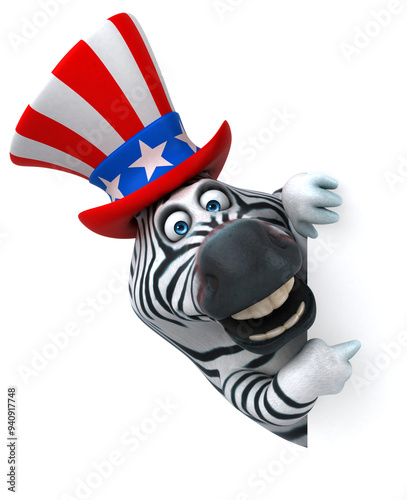 Wallpaper Mural Fun 3D cartoon zebra with an uncle sam hat Torontodigital.ca