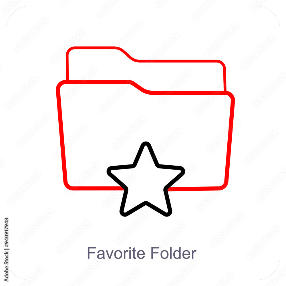Favorite Folder and Folder icon concept Favorite Folder and Folder icon concept