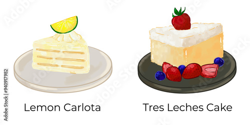 Mexican Food Illustration Set Taco Chilaquiles Nachos Quesadilla Pozole Enchilada Taquito