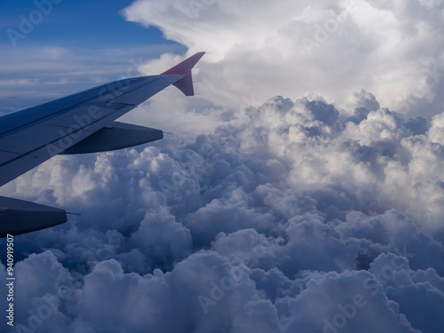 flying and traveling , view from airplane window