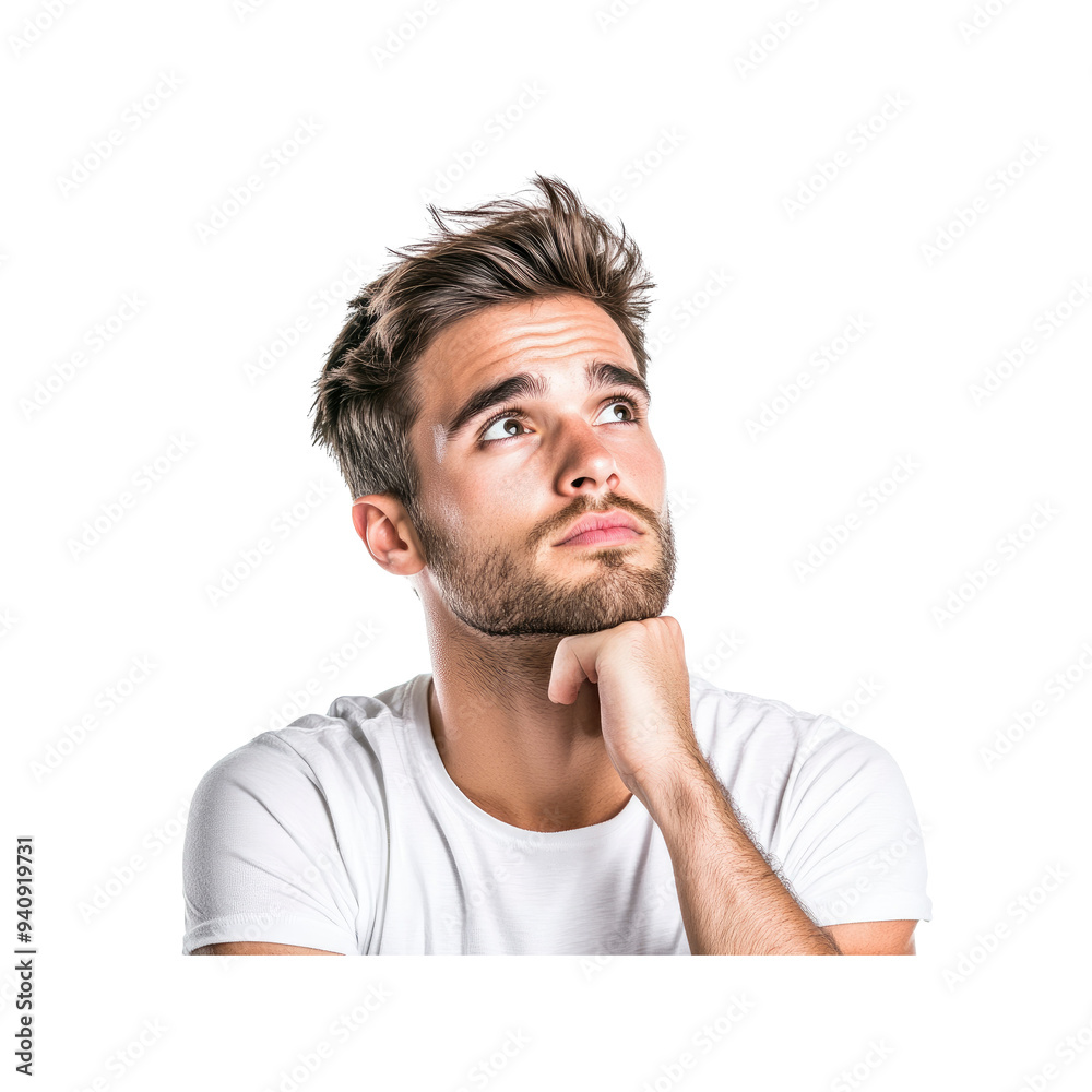 Fototapeta premium Thoughtful Young Man Looking