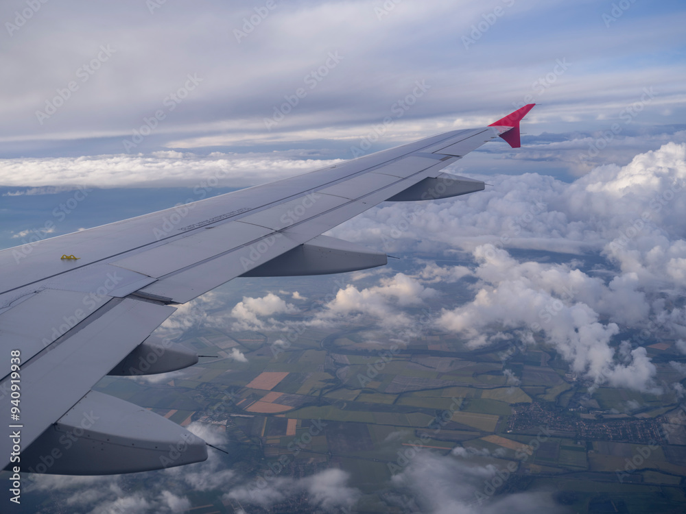 flying and traveling , view from airplane window flying and traveling , view from airplane window