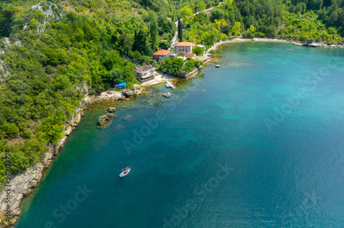 Gideros Bay, which bears the traces of the Genoese, where pirates took shelter in ancient times and is the natural harbor of the Square. Cide, Kastamonu, Turkey photo