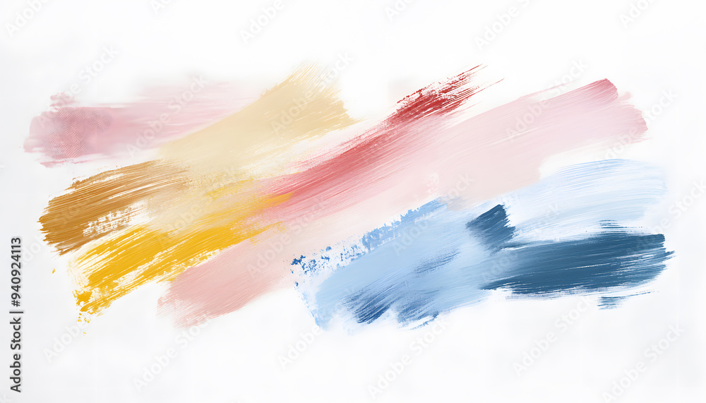 Fototapeta premium Random brush strokes in muted colors on a plain background, offering an artistic yet minimalist vibe