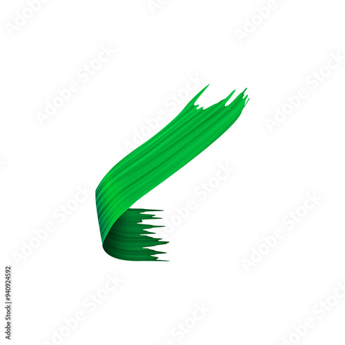 Green brushstroke vector ribbon illustration 3d icon