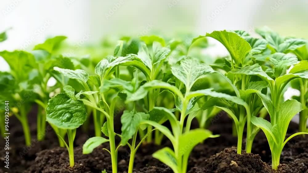 Time-Lapse of Microgreens: Seedling Growth in Nutrient-Rich Soil Time-Lapse of Microgreens: Seedling Growth in Nutrient-Rich Soil