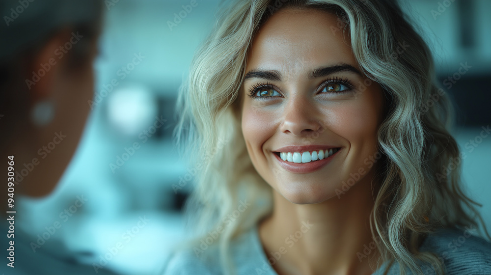A woman with a relieved and happy expression on her face after receiving treatment, conveying a positive healthcare experience A woman with a relieved and happy expression on her face after receiving treatment, conveying a positive healthcare experience