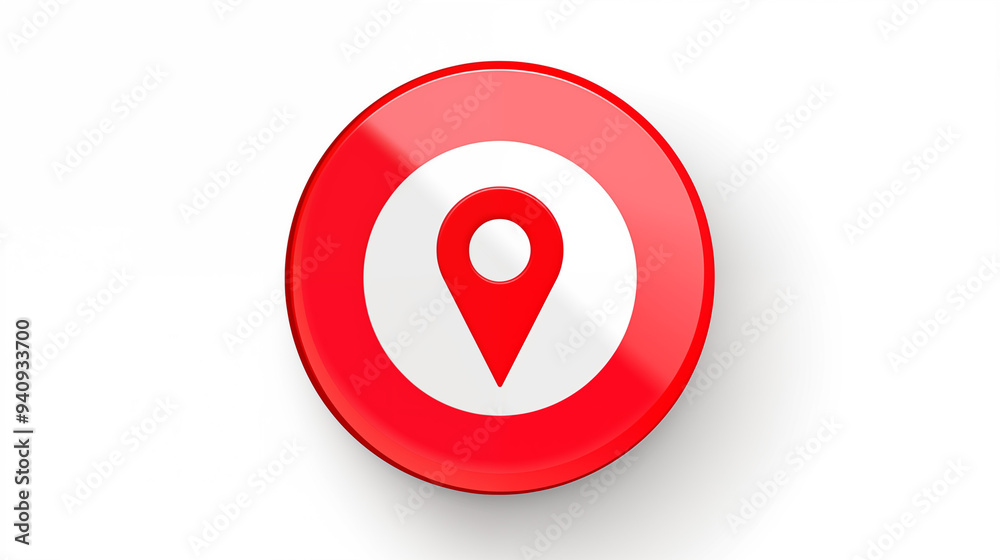Red location icon with a white background, ideal for enhancing clarity in navigation and mapping . Red location icon with a white background, ideal for enhancing clarity in navigation and mapping .