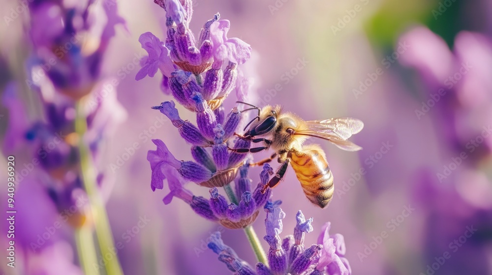 Honey Bee on Lavender Honey Bee on Lavender