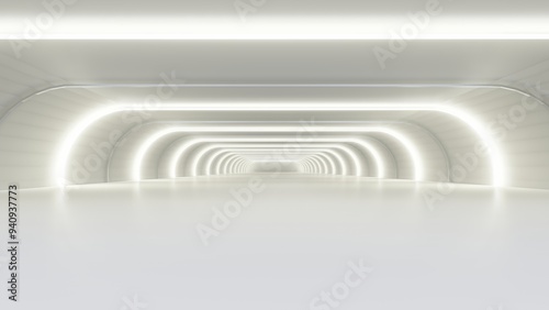 Fototapeta Naklejka Na Ścianę i Meble -  Abstract architecture background arched interior 3d render