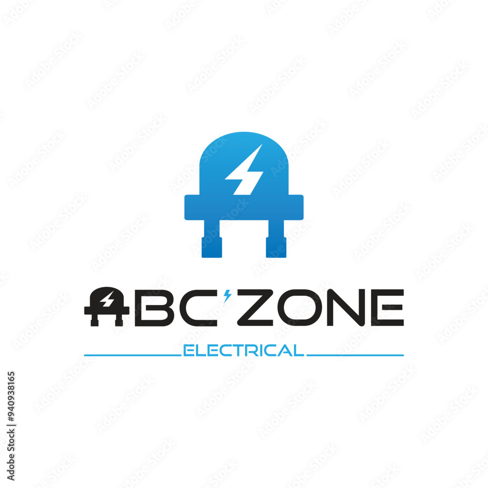 Fototapeta premium A letter logo. design with blue energy symbol and circuit shapes