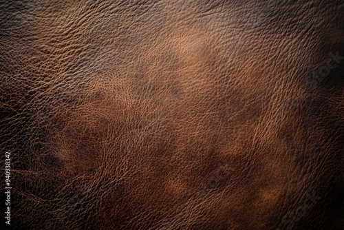 Textured brown leather background with a smooth, mottled appearance and variations in shading, creating a soft and uniform pattern , ai