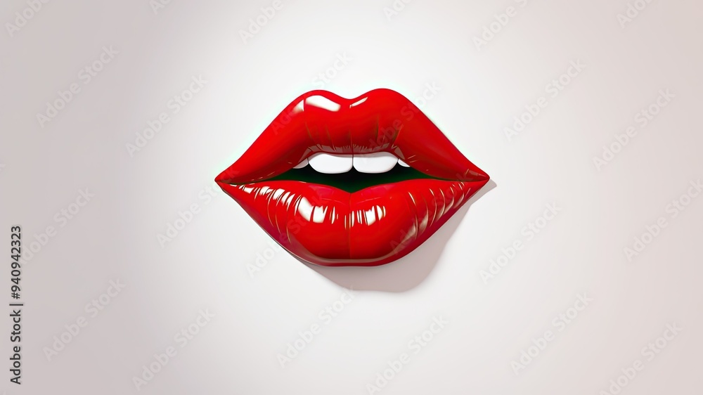 red lips isolated on white background red lips isolated on white background