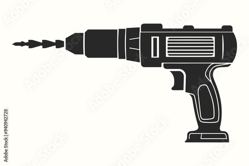 Pneumatic Drill silhouette vector