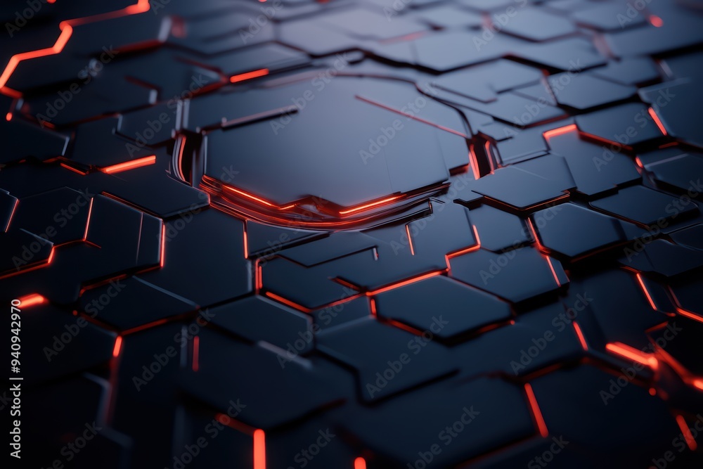 Fototapeta premium Abstract textured surface with glowing red lines, perfect for technology and futuristic themes.