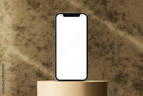 Stand iPhone Mockup.jpg, Stand iPhone 15 Story Mockup with Shadow Overlay
