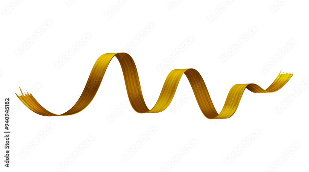 Golden wavy ribbon vector illustration 3d icon Golden wavy ribbon vector illustration 3d icon