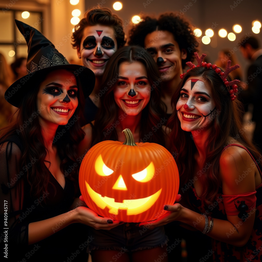 Night of Halloween Fun with Young Adults in Creative Costumes