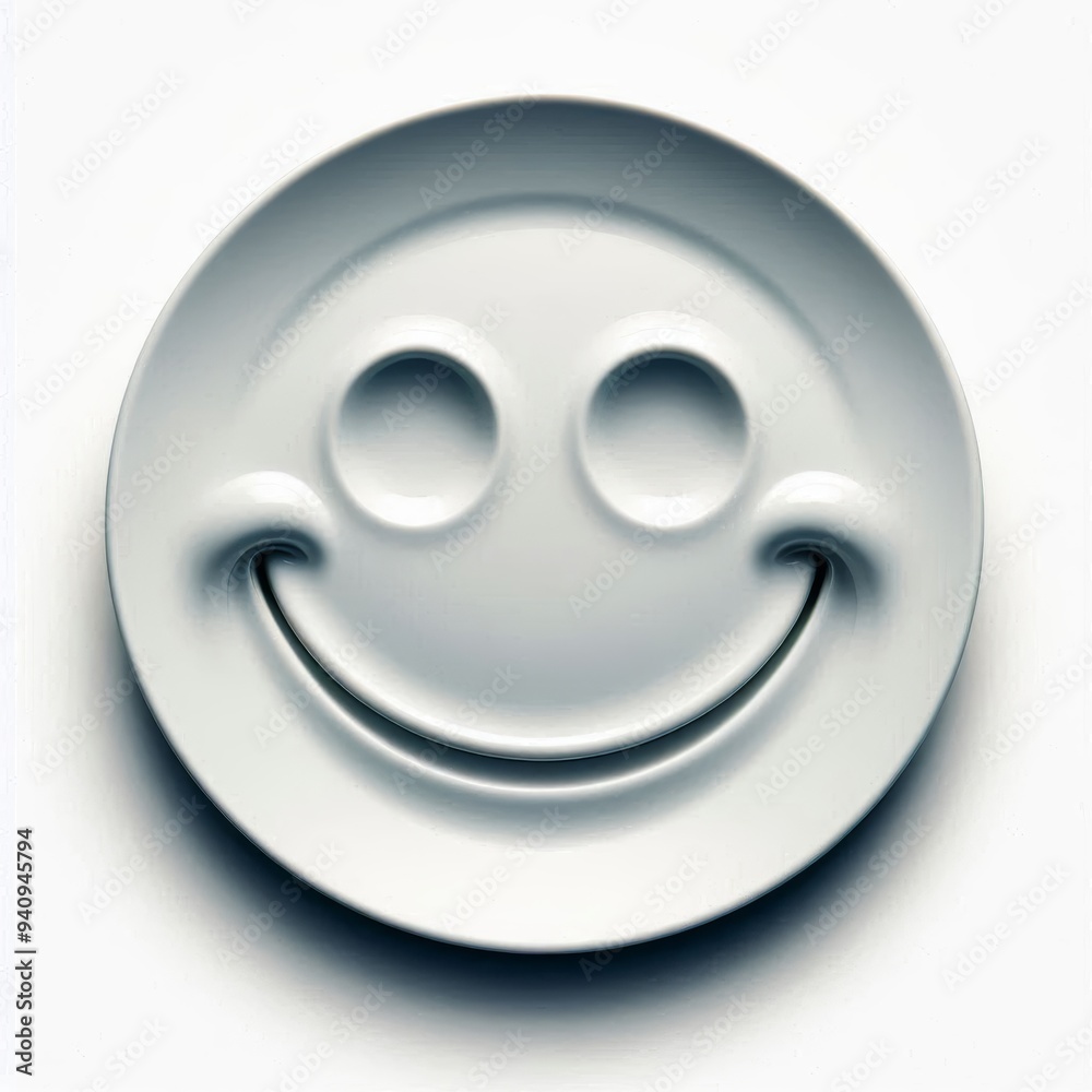 Fototapeta premium a plate with a smile on a white background