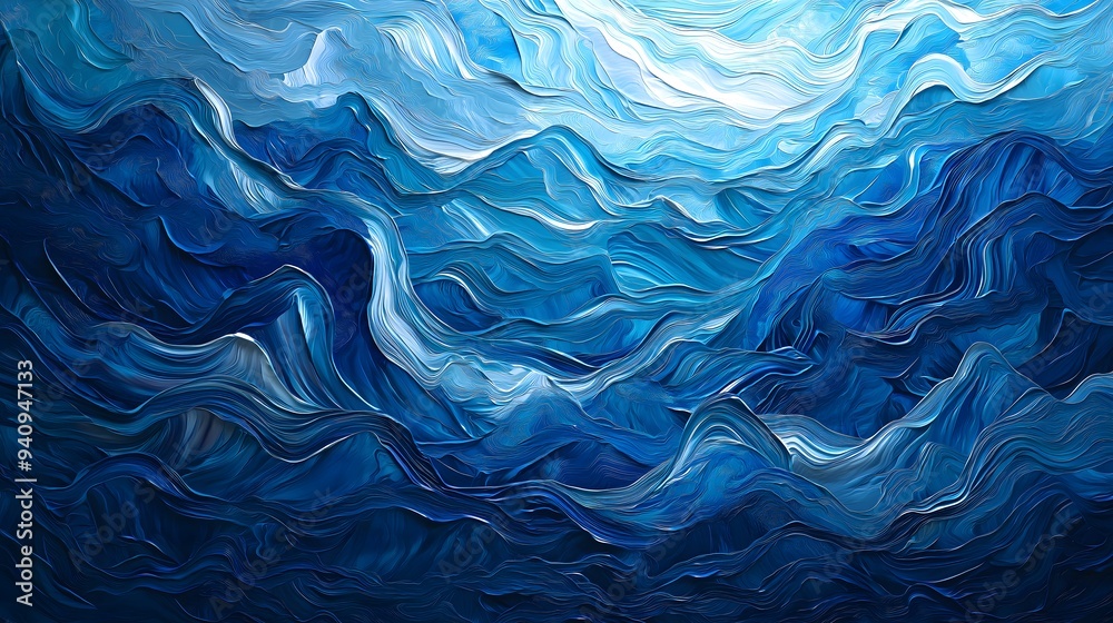 Abstract Blue Flowing Waves Background Abstract Blue Flowing Waves Background