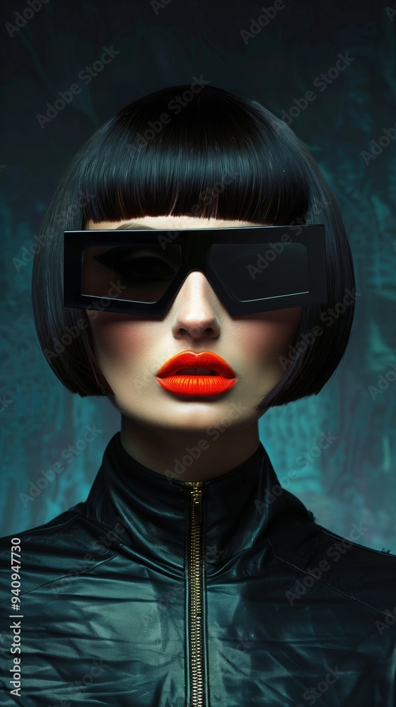 Mysterious and Futuristic Fashion Portrait of a Stylish Woman Mysterious and Futuristic Fashion Portrait of a Stylish Woman