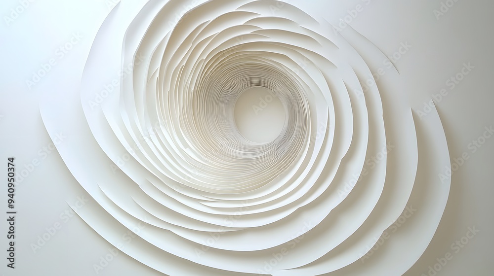 82. Elegant 3D wall art with concentric circle paper cutouts and delicate shadow play 82. Elegant 3D wall art with concentric circle paper cutouts and delicate shadow play