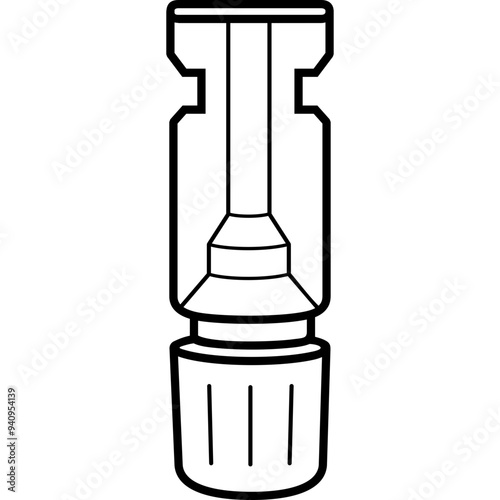 Female solar panel connector. Vector outline icon.