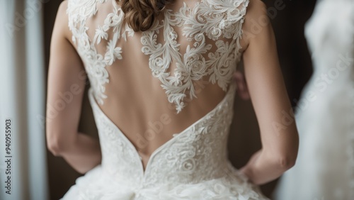 back of bride