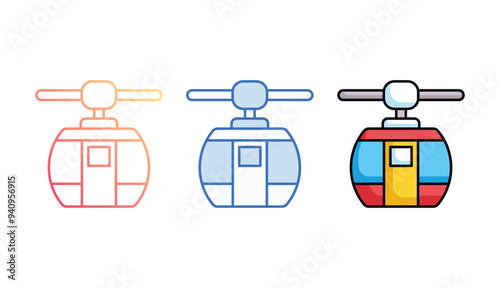 Cable Car icon design with white background stock illustration