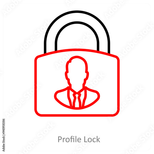 Profile Lock And Account Icon Concept