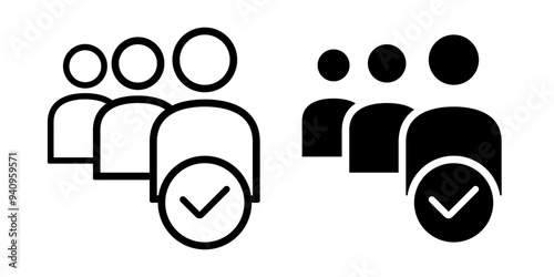 Student Absence, attendance of participants in Outline and Glyph Icon