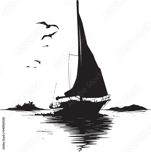silhouette of a sailing boat