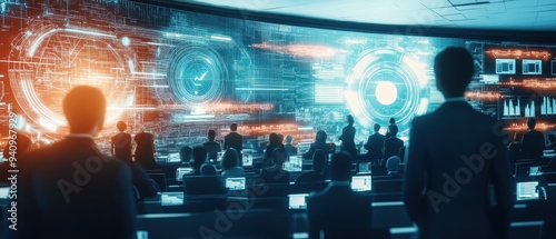 Futuristic Command Center: Technology, Teamwork, and Innovation at Work