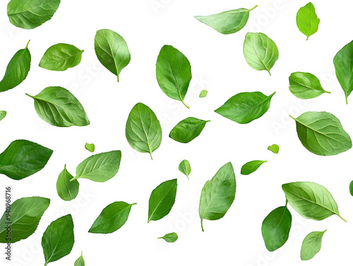 Wallpaper Mural Green leaves floating transparent background Torontodigital.ca