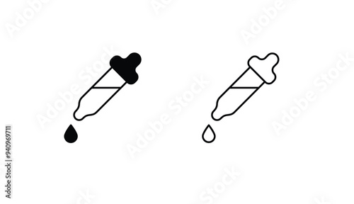 Eyedropper Tool icon design with white background stock illustration