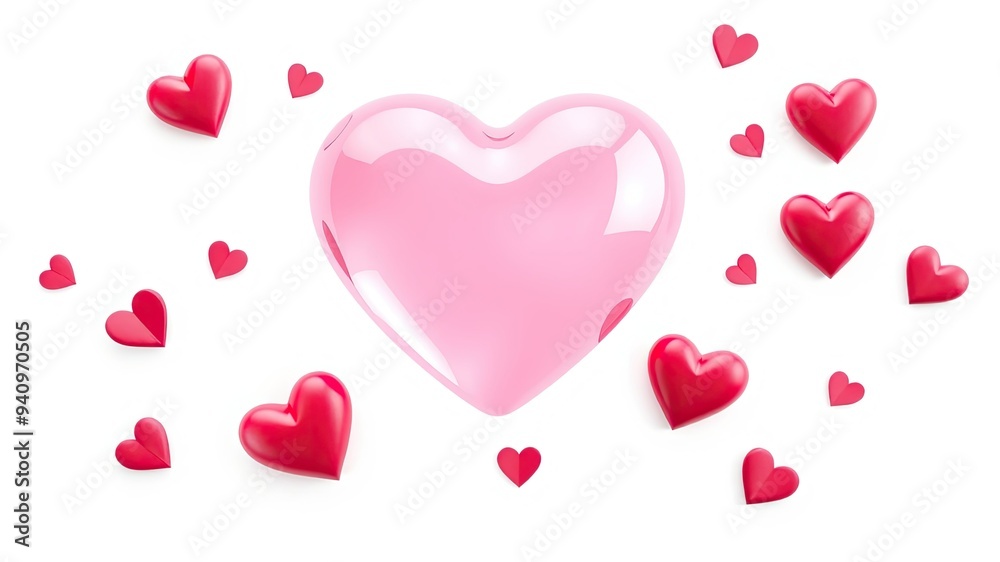 hearts on isolated white background hearts on isolated white background