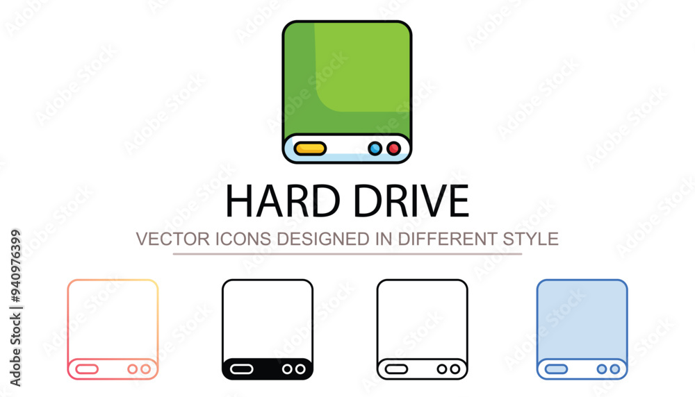 Hard Drive icon design with white background stock illustration Hard Drive icon design with white background stock illustration