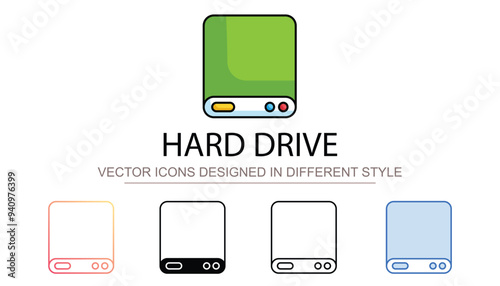 Hard Drive icon design with white background stock illustration