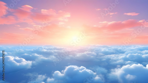 Sky with Soft Clouds for a Calm and Serene Background