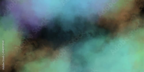 Abstract Colorful Smokey Cloud Shades Aquarelle Background. Hand Painted Watercolor splashes on Parchment Paper Background for Website, Wallpaper, Fabric Printing, Brochures & Luxury/Premium Packaging