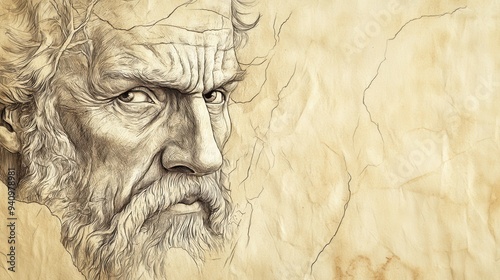 Wallpaper Mural Job’s Response to Eliphaz - Biblical Illustration of Job Defending His Innocence and Challenging Eliphaz’s View of Divine Justice, Beige Background Torontodigital.ca