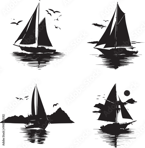 silhouette of a sailing boat