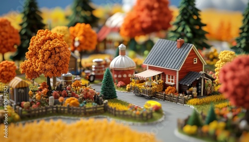 Autumn Wonderland: A Miniature Countryside Scene photo