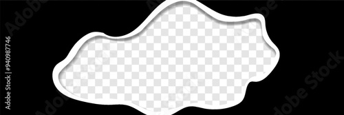Black paper hole in the center isolated on white background, space to insert your text. vector