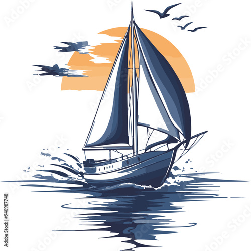 silhouette of a sailing boat