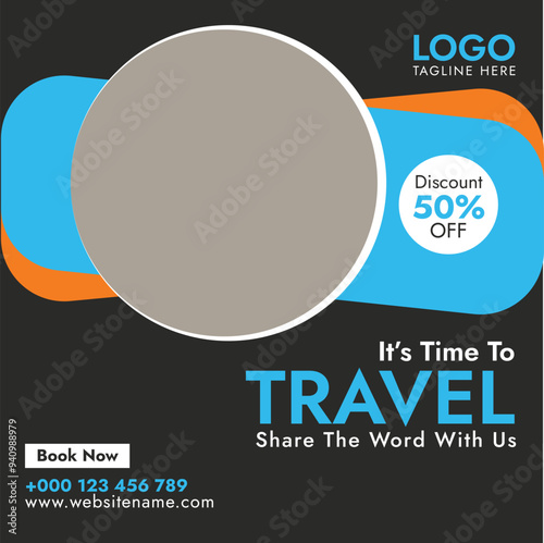 Design template for global trip social media posts.