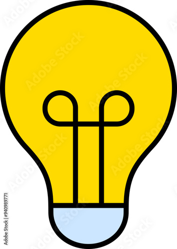 Light bulb icon. Flat style.