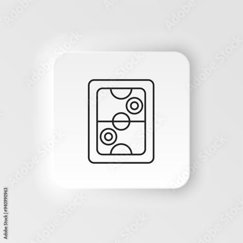 Air hockey, board game, retro neumorphic style vector icon. Neumorphism style. Air hockey, board game, retro neumorphic style vector icon. Neumorphism style on white background.