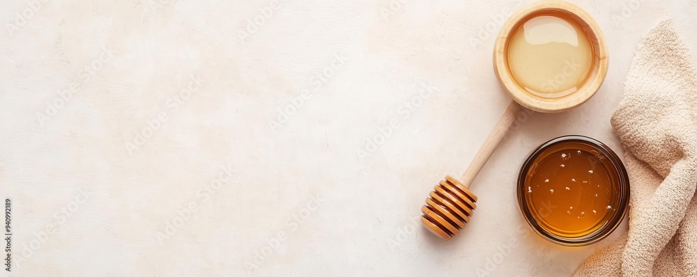 Hair treatment with natural honey for shine, nourishing care, hydrating and soft Hair treatment with natural honey for shine, nourishing care, hydrating and soft