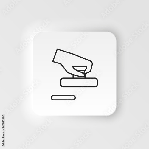 Air hockey, board game, hand neumorphic style vector icon. Neumorphism style. Air hockey, board game, hand neumorphic style vector icon. Neumorphism style on white background.